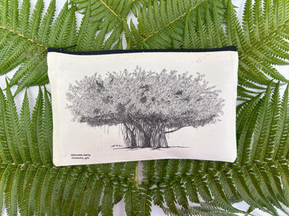 Hand- Printed Hawaiian Zipper Bags/ bundle of 3