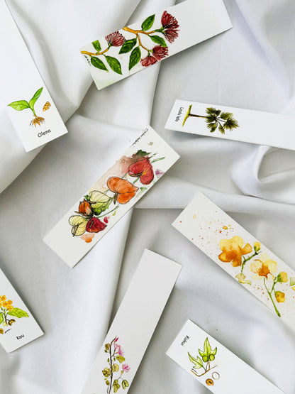 Hawaiian Watercolor Bookmarks, Bundle of 3