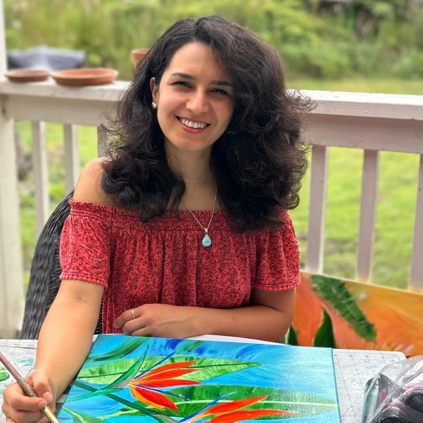 Sahar in the studio